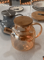 Load image into Gallery viewer, Smoky Grey Thermo Glass Teapot 32 Fl Oz | High temperature and shock resistant
