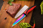 Load image into Gallery viewer, Kitchen Knife Set Kit | Red Handle &amp; Black Magnetic Rack
