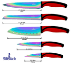 Load image into Gallery viewer, Kitchen Knife Set Kit | Red Handle &amp; Black Magnetic Rack

