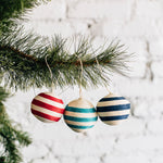 Load image into Gallery viewer, Striped Woven Ball Ornament
