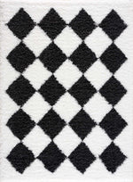 Load image into Gallery viewer, Zahur Black &amp; White Diamond Area Rug
