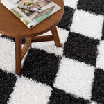 Load image into Gallery viewer, Zahur Black &amp; White Diamond Area Rug
